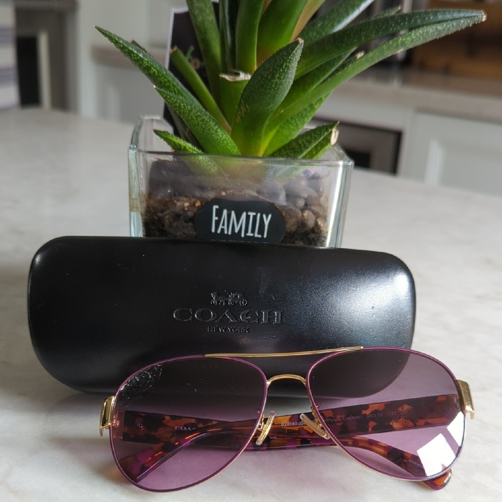 Coach Purple Sunglasses with Gradient Lenses